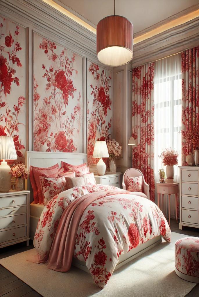 Red Floral Patterns for a Feminine Touch