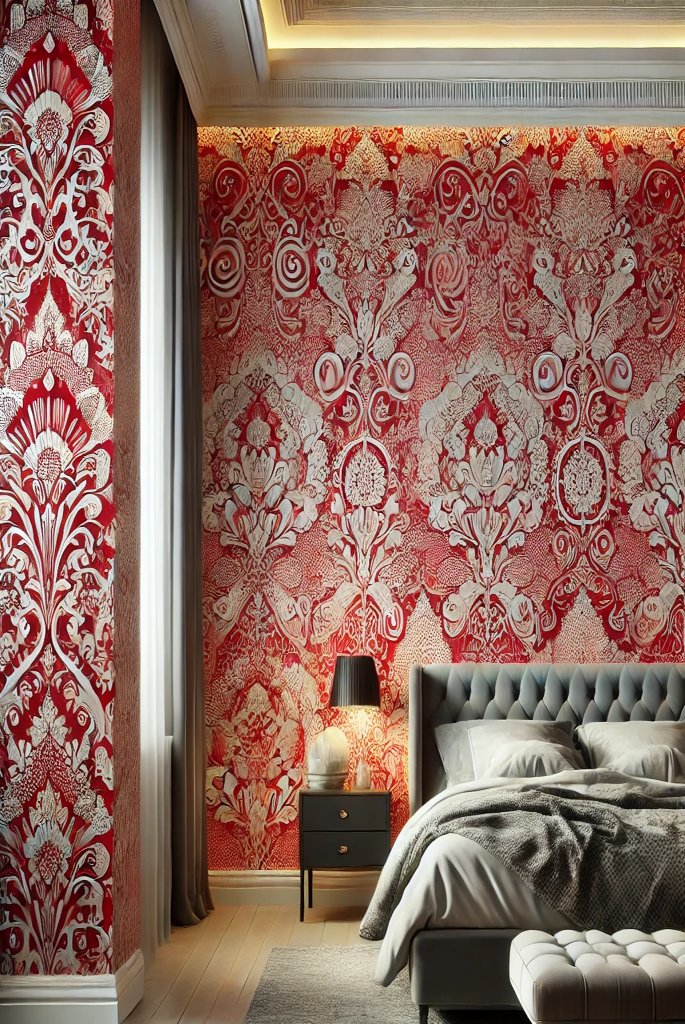 Red Wallpaper for an Accent Wall