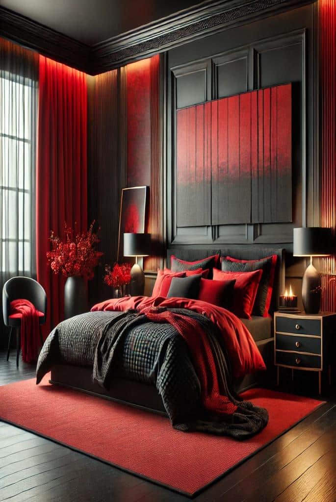 Red and Black for a Bold Statement