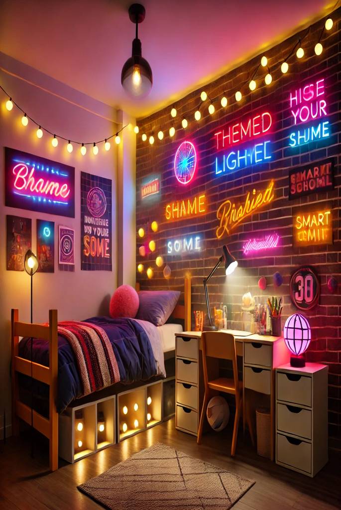 Themed Lighting dorm room