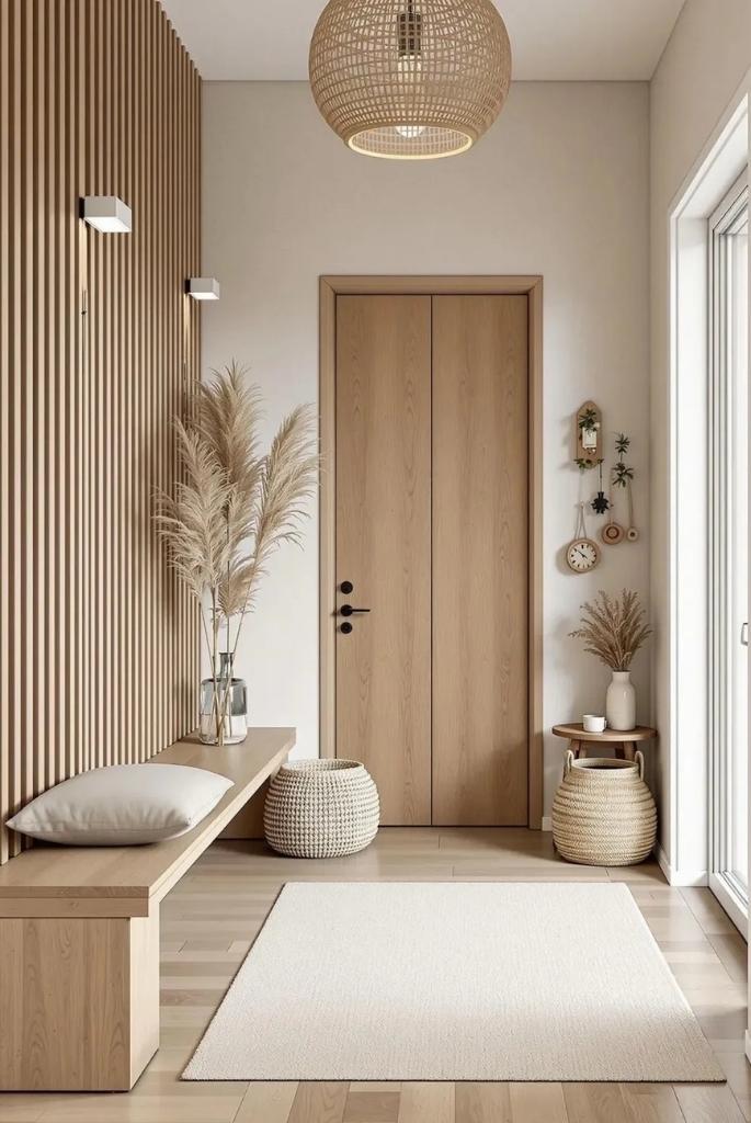 Warm Entryway January Decor Setup