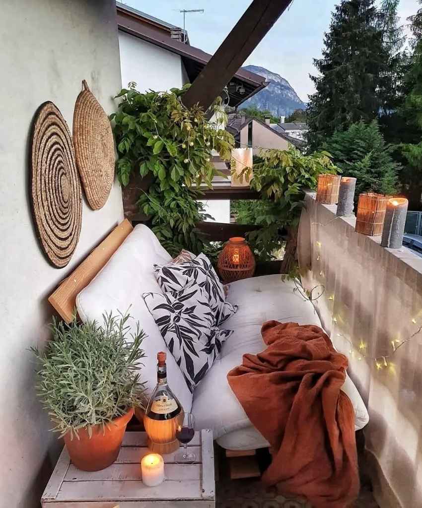 Winter Balcony Lounge Decor