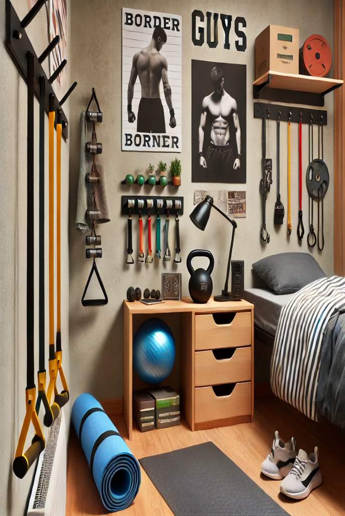 Workout Zone for dorm room