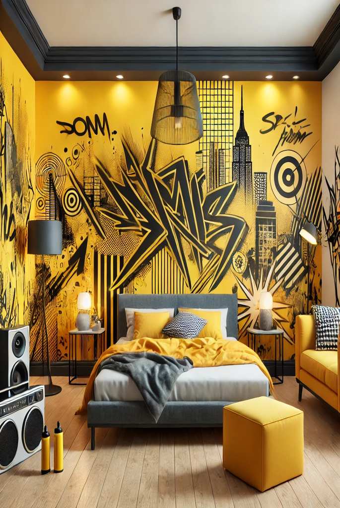 Yellow and Black Graffiti Style