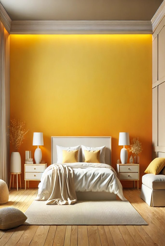 Yellowish-Orange Accent Walls