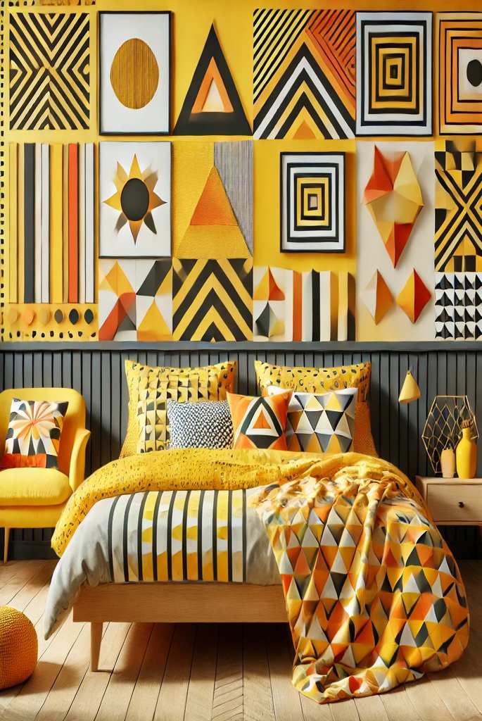 geometric shades of yellow and orange