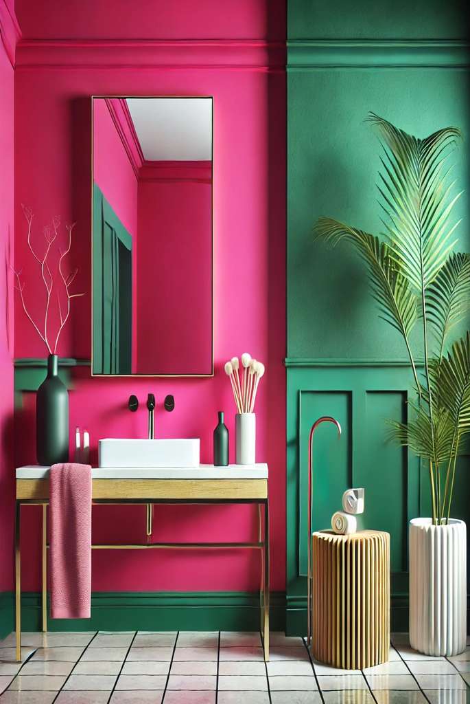 statement with bold pink and green shades