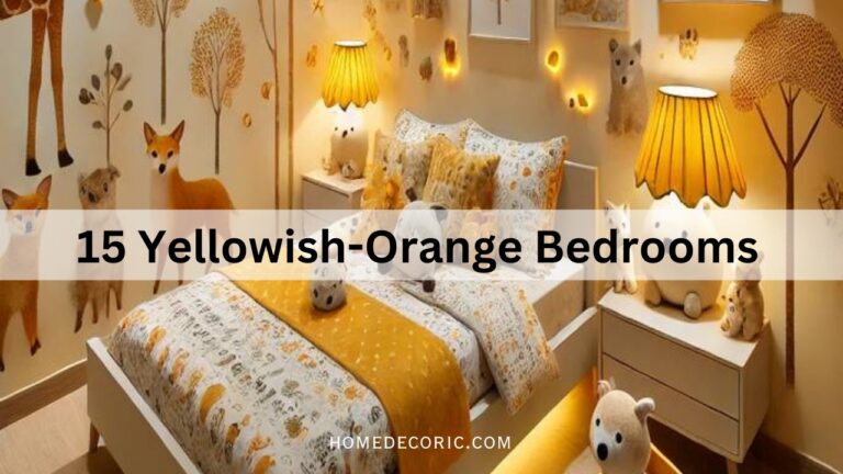 yellow ish orange boys bedroom