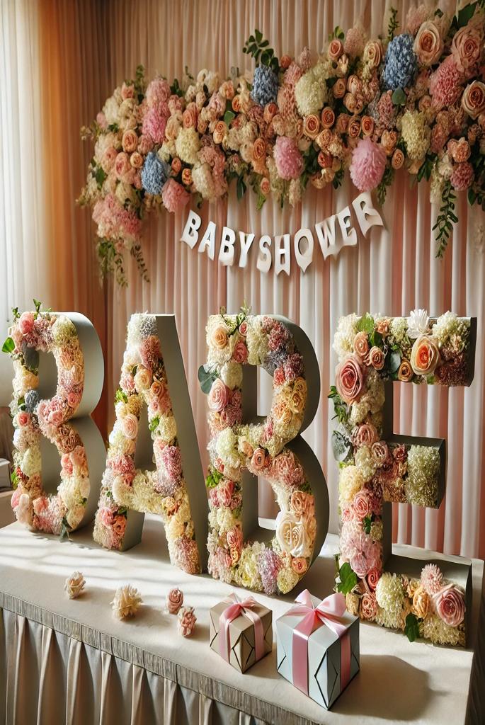 Baby Name in Floral Letters