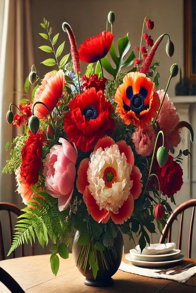 Poppy and Peony Bouquet