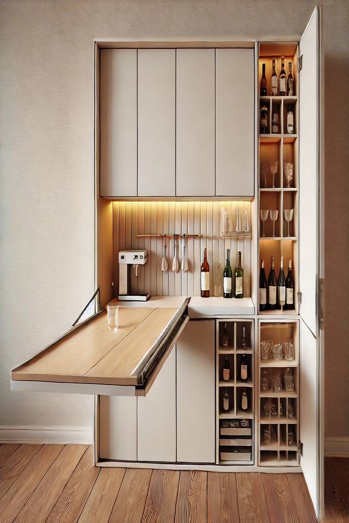  Compact Bar with Fold-Down Table