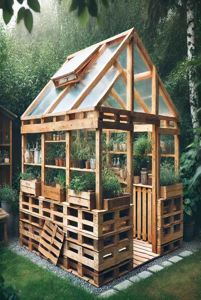 DIY Pallet Greenhouse