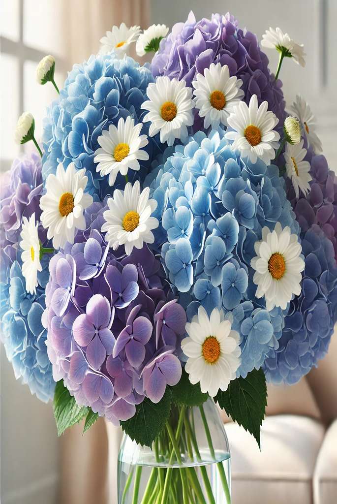 Hydrangea and Daisy Bouquet