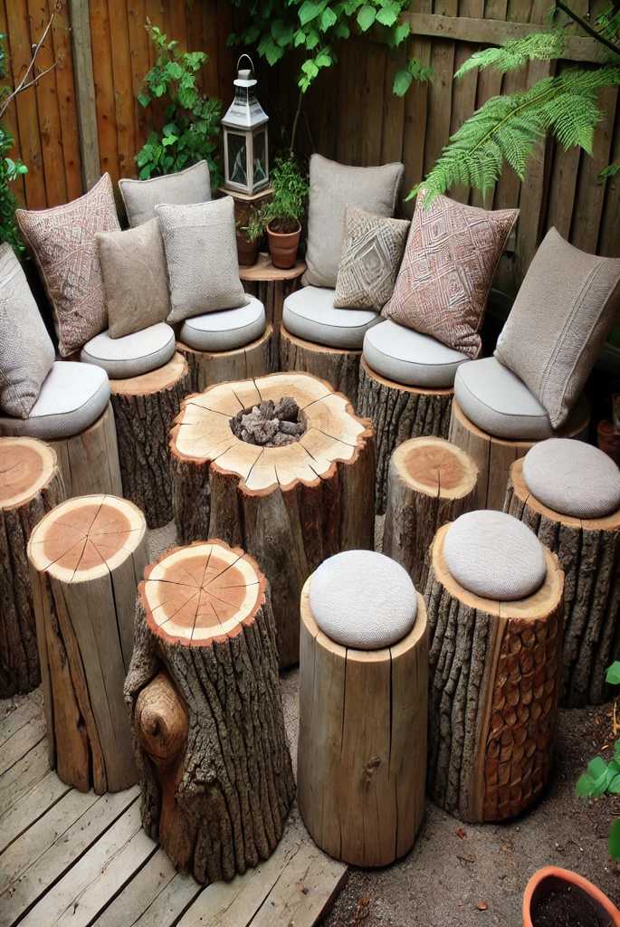 Tree-Stump Seating Arrangement