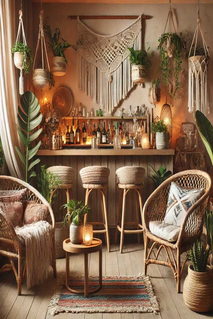 Boho-Chic Bar Setup