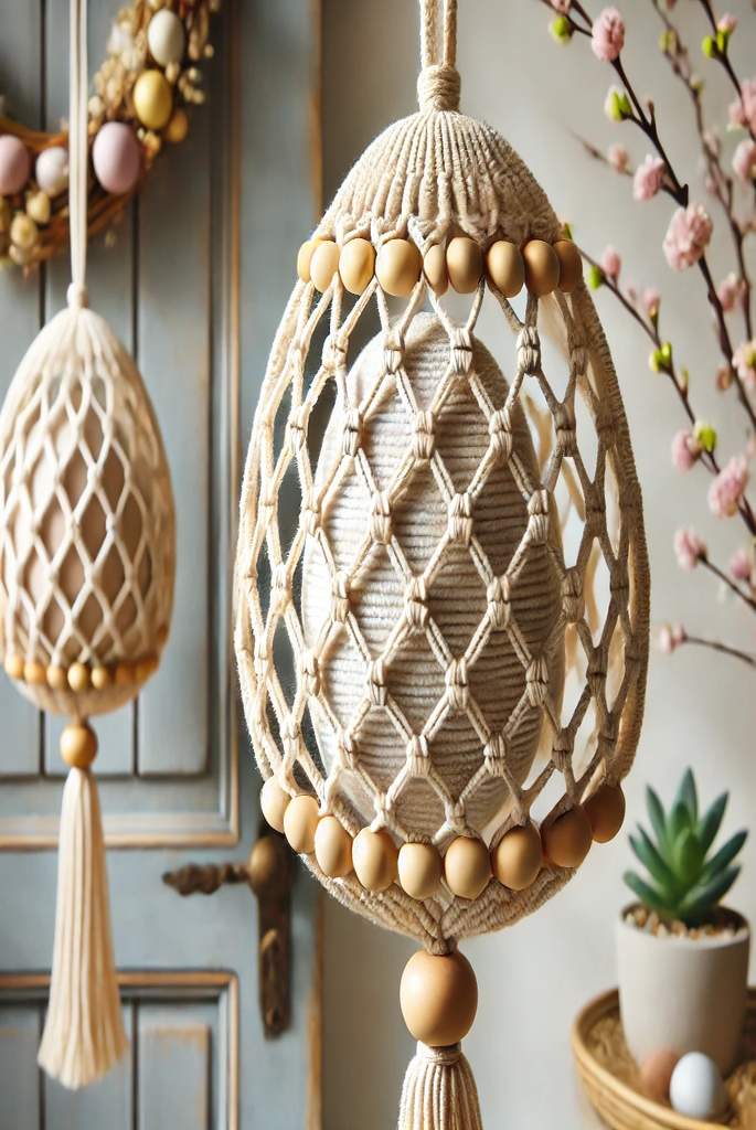 Macrame Easter Egg Hanger