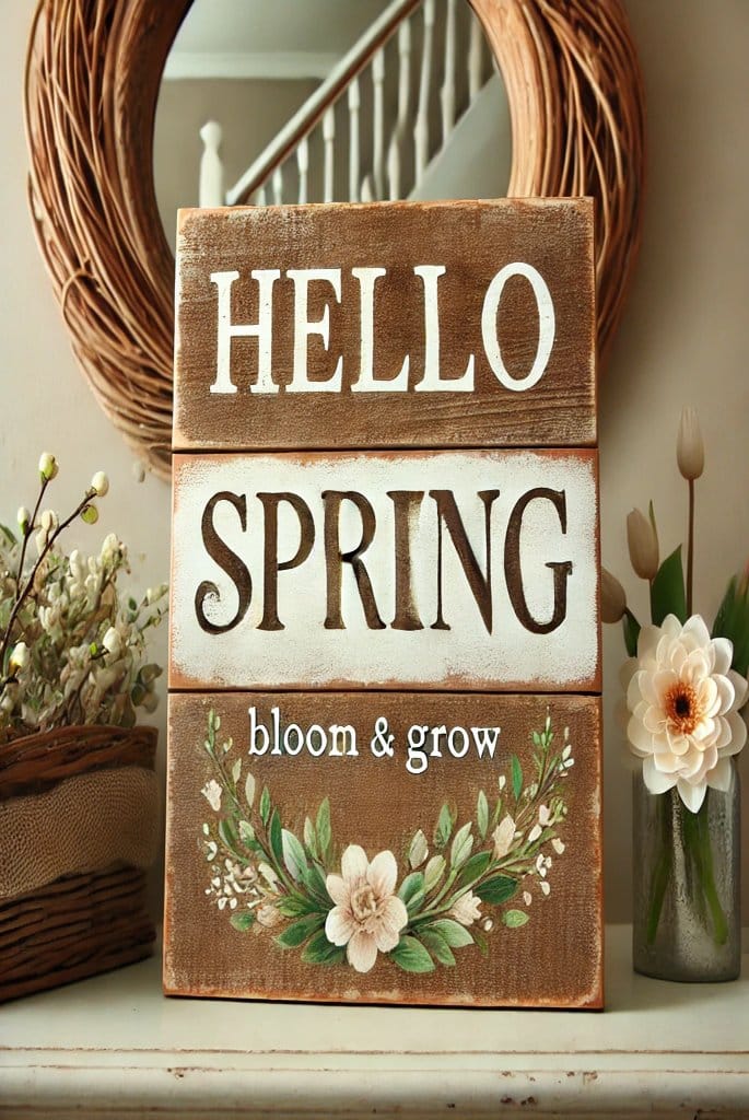 Rustic Wooden Signs with Spring Quotes