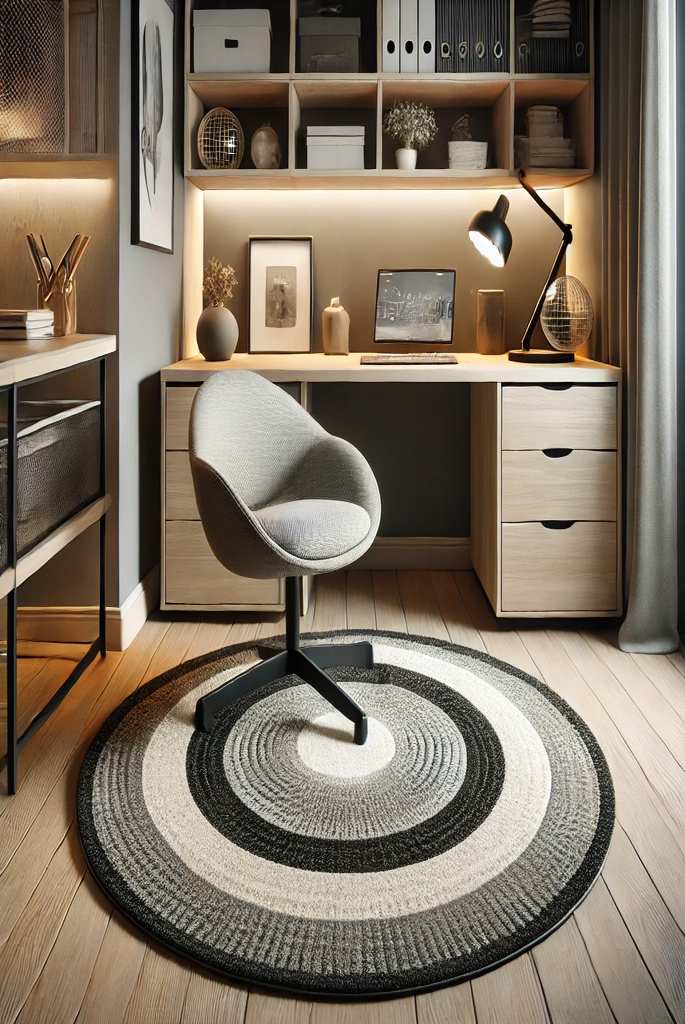 Circular Rugs for Compact Offices