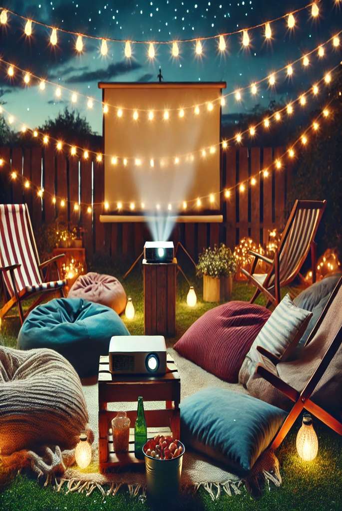 Outdoor Movie Night Setup