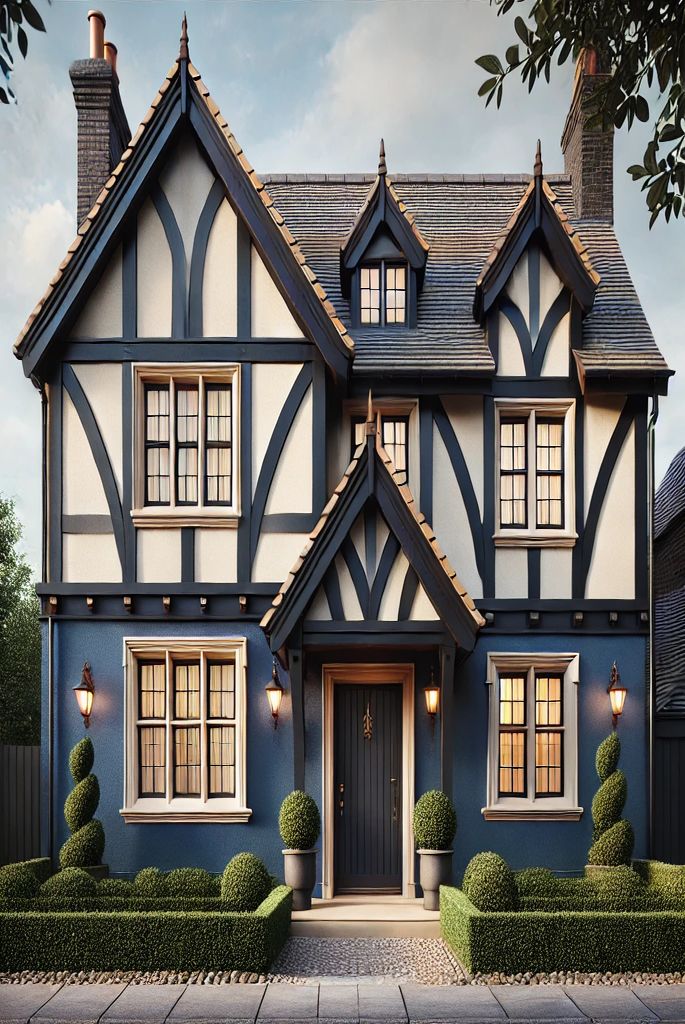 Tudor Style with Navy and Cream Beams