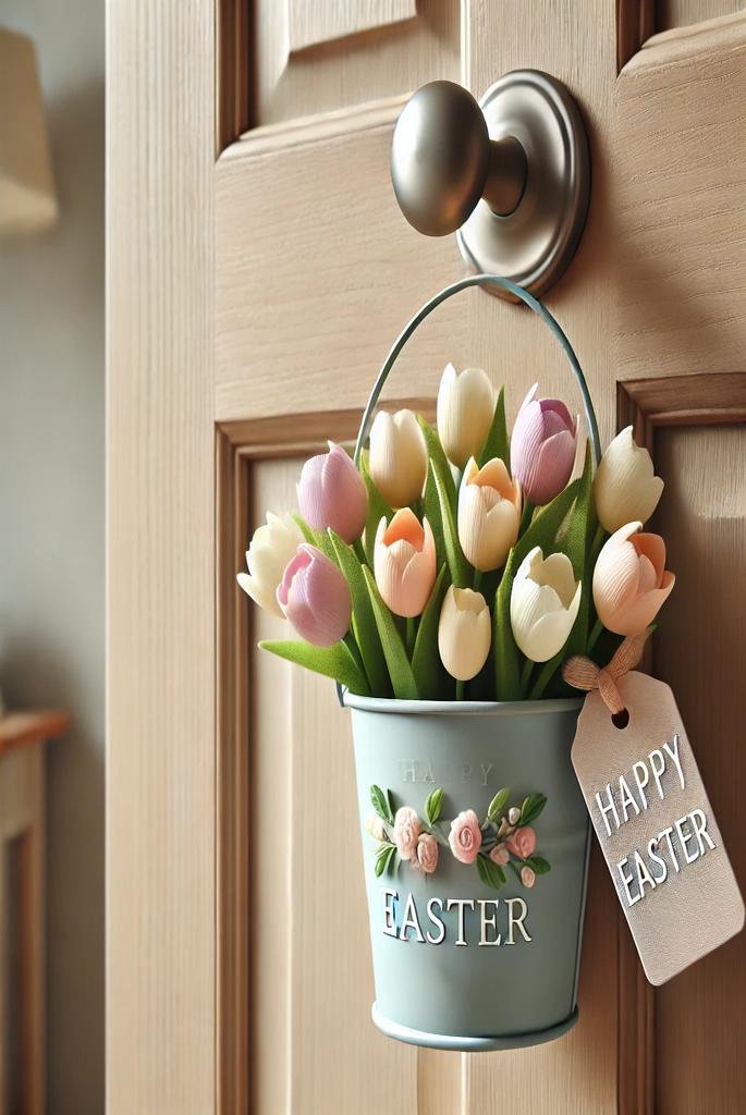 Pastel Tulip Bucket Hanger