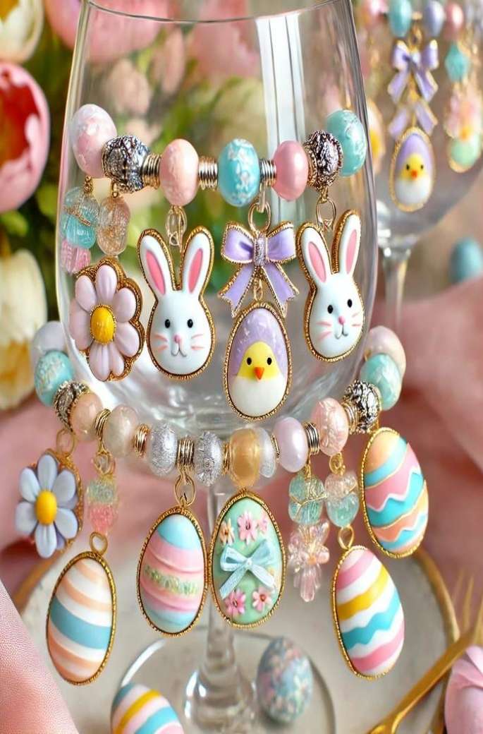 Easter-Themed Wine Charms