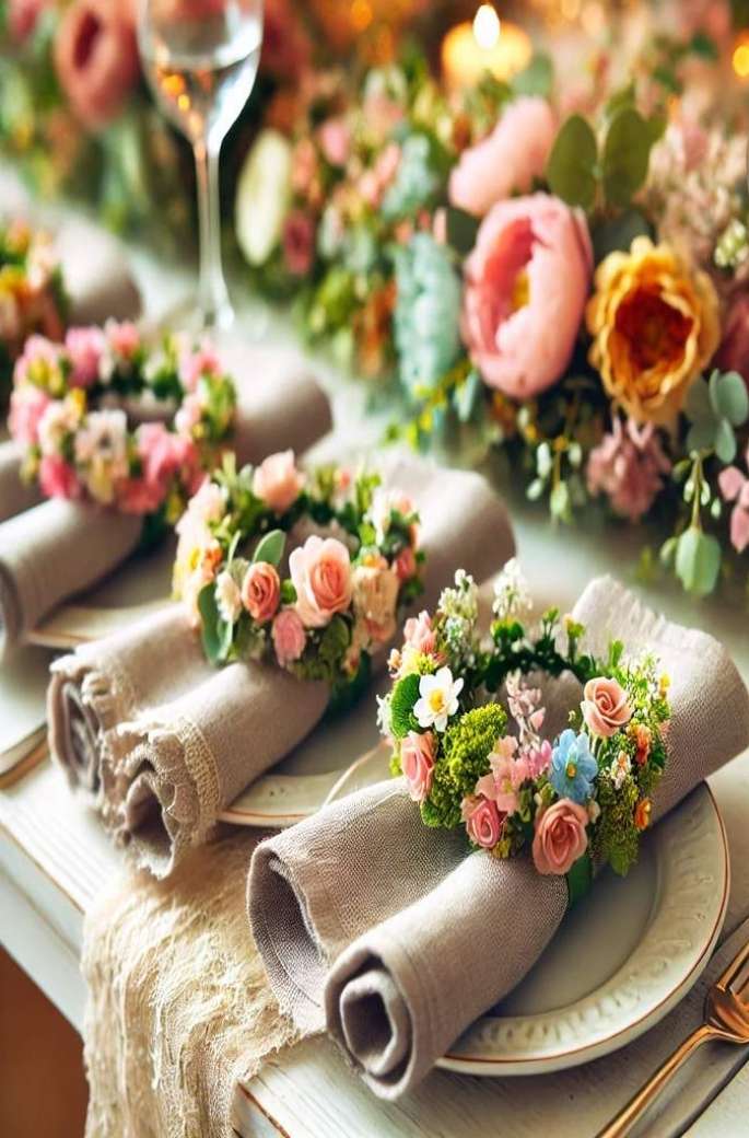  Flower Crown Napkin Rings