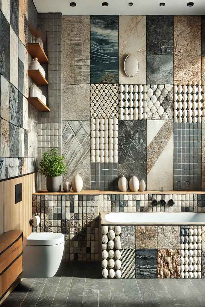 Mixed Material Tiles for Unique Texture