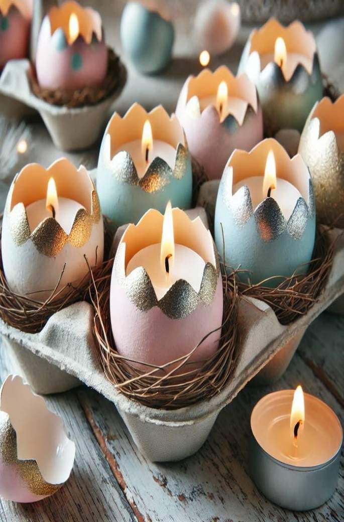  Eggshell Votive Candles