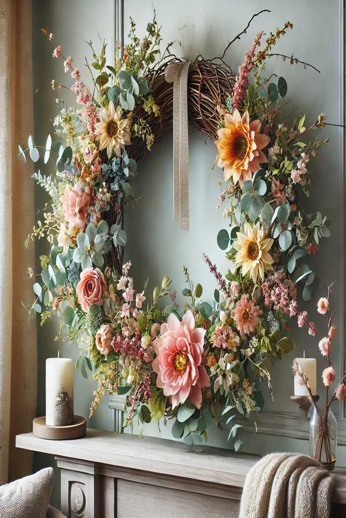 Wreaths with Spring Blooms