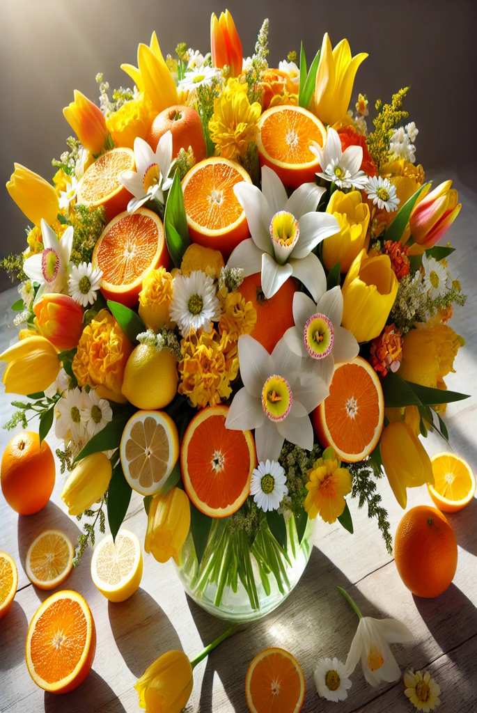 Citrus and Greenery Arrangement