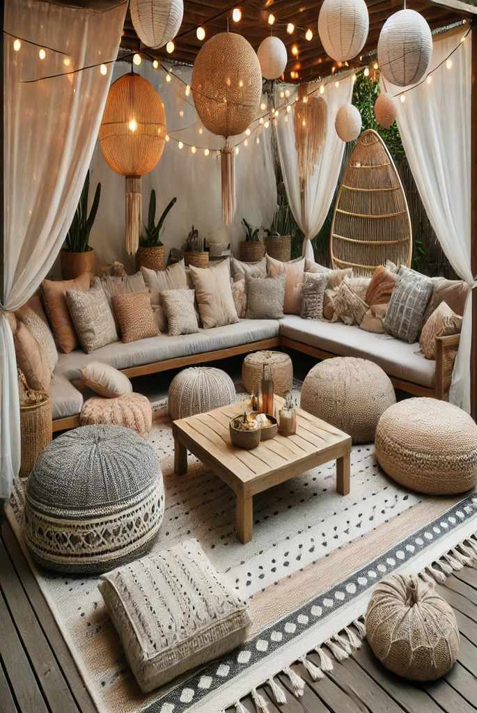  Boho-Chic Lounge with Floor Cushions