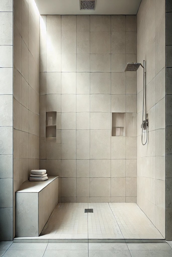 Large Format Tiles to Reduce Grout Lines