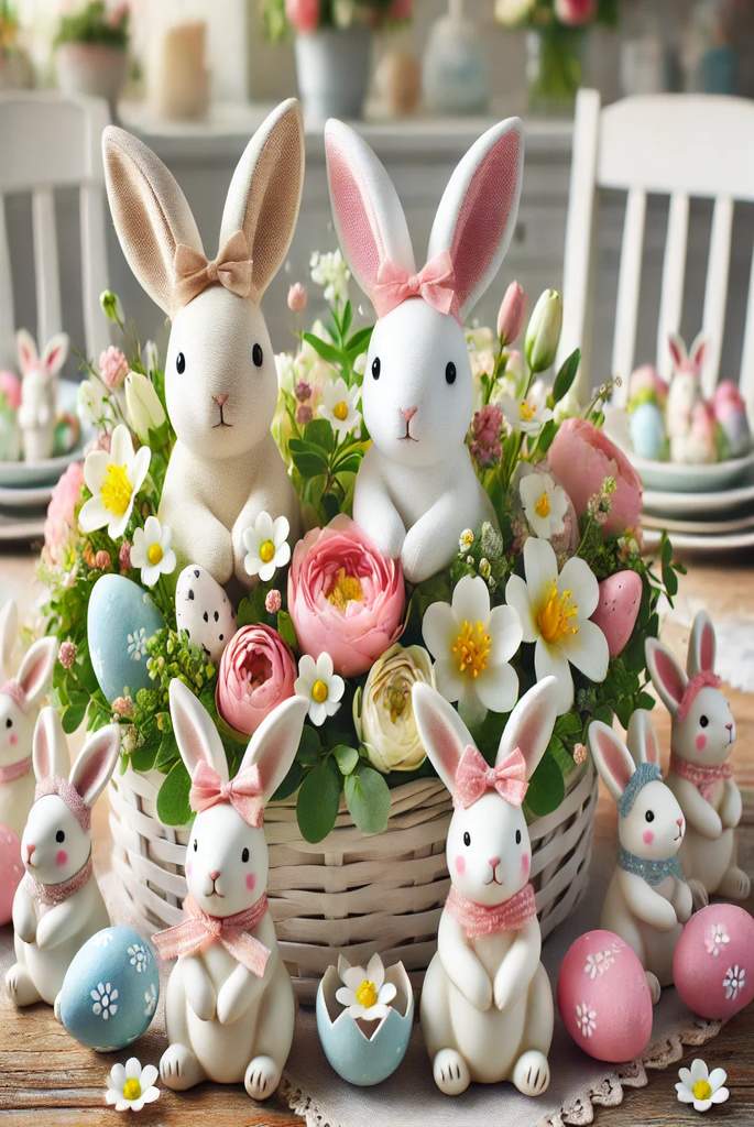 Bunny-themed centerpieces