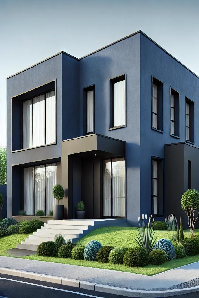 Navy Blue Stucco for a Sleek Finish