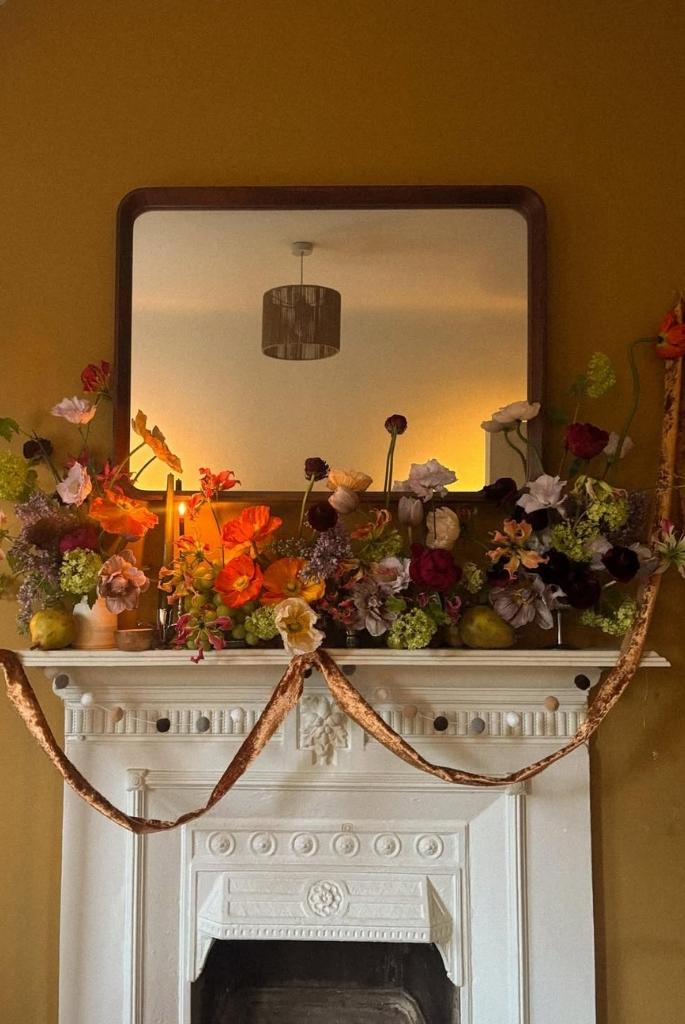 Bold Floral Mantel Statement