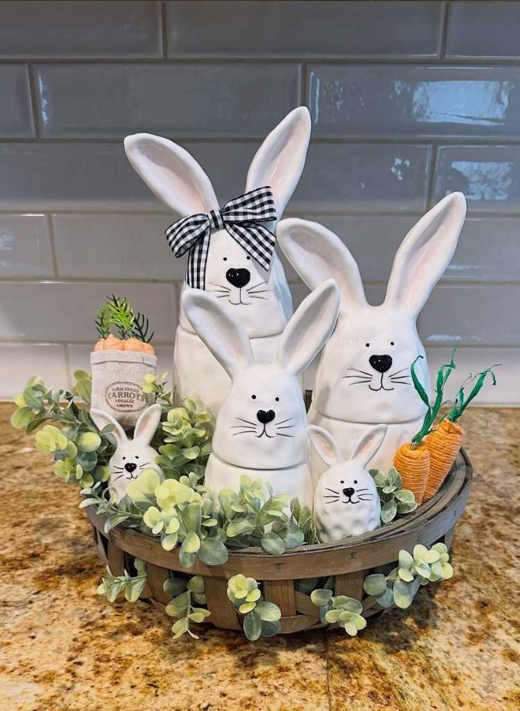 Bunny Family Easter Basket Display