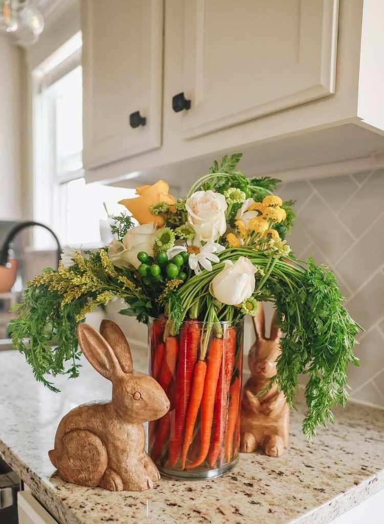 Carrot and Floral Easter Arrangement