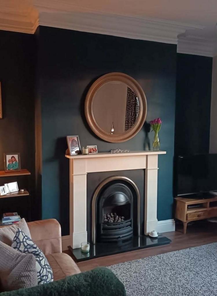 Classic Mantel Fireplace with Black Insert