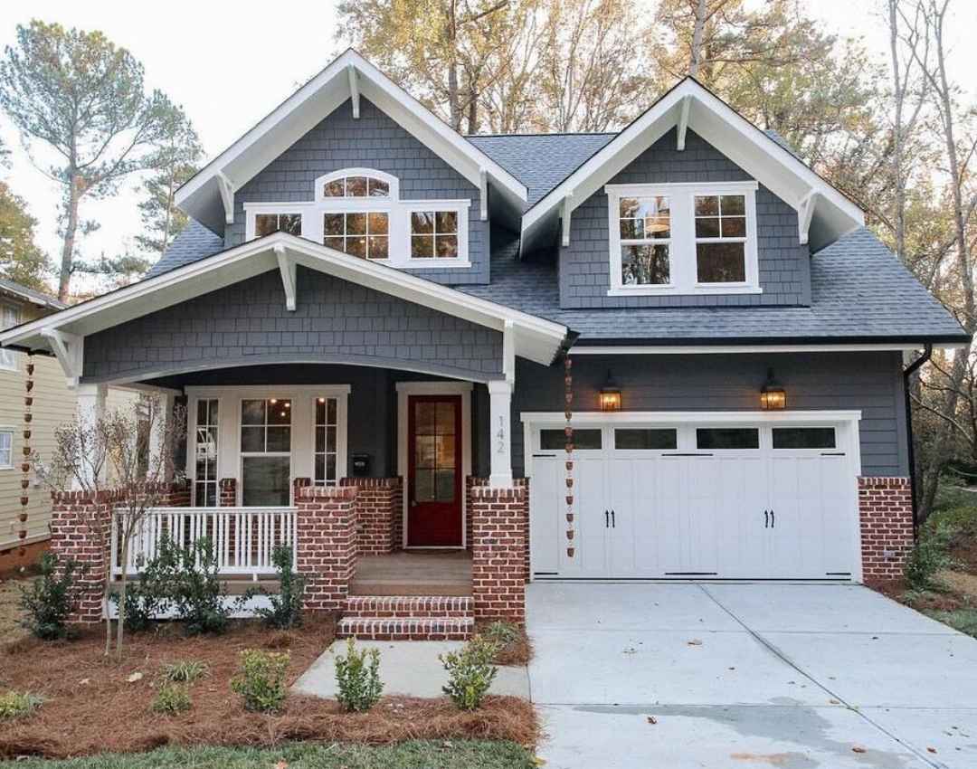 Craftsman Navy with Brick Accents