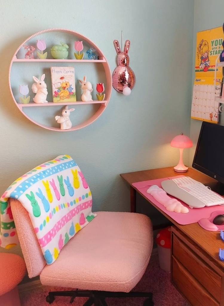 Easter-themed workspace
