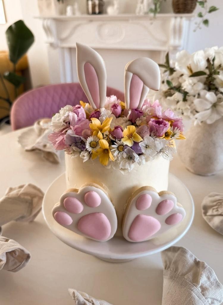 Floral Bunny Celebration Cake