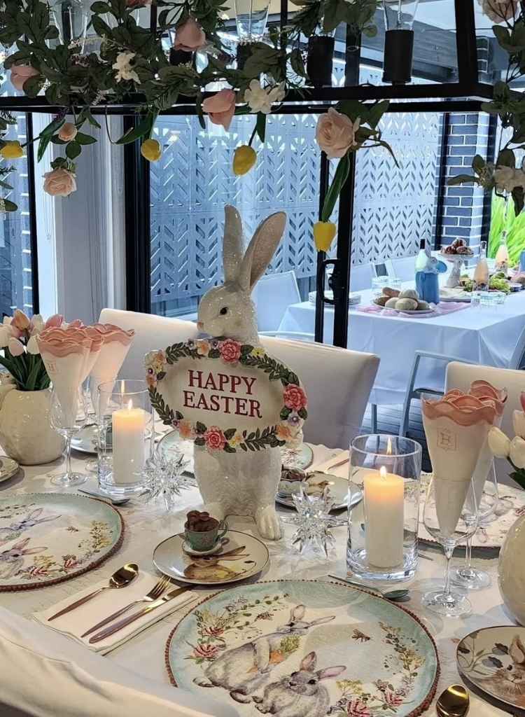 Floral Bunny Statement Centerpiece