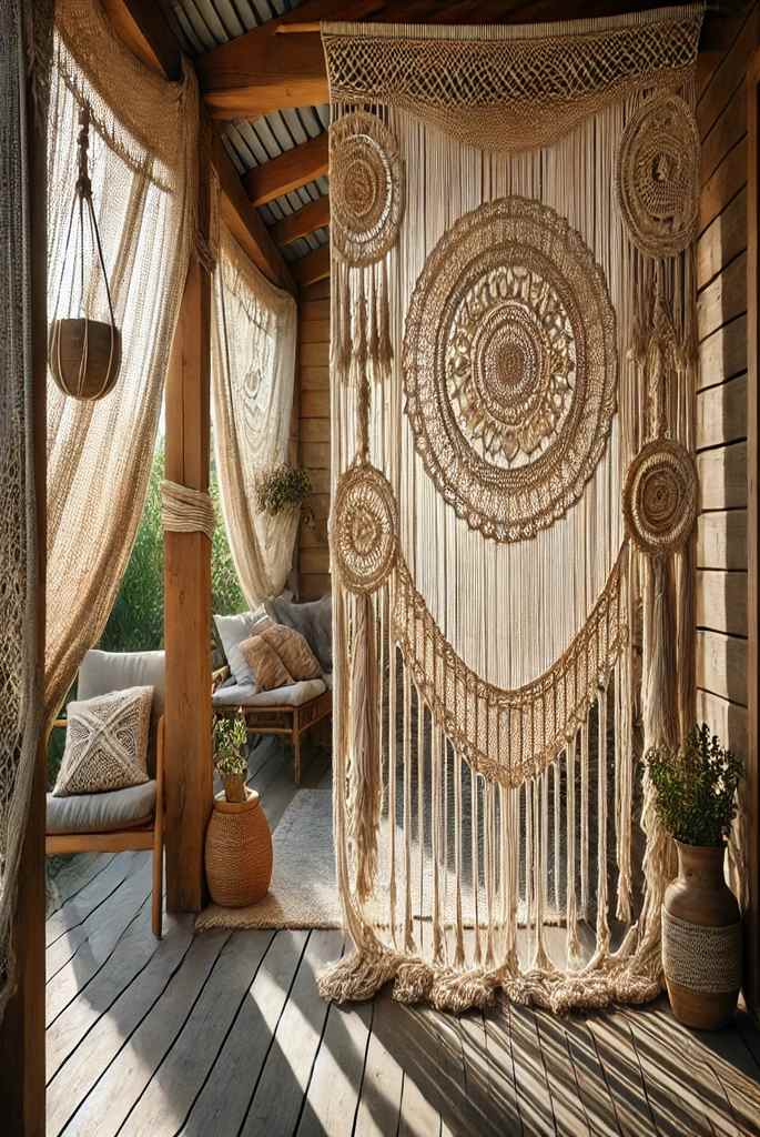 Macrame Porch Curtains