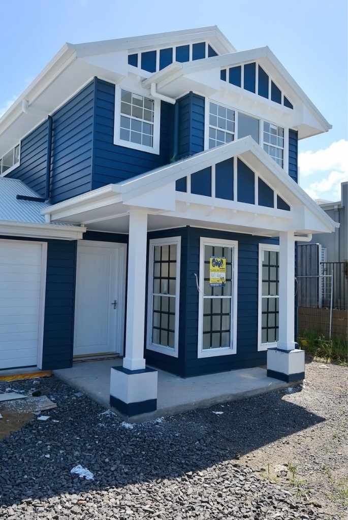 Modern Navy Blue Two-Story