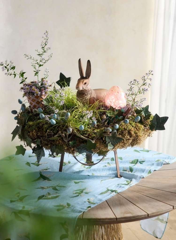 Nature-Inspired Easter Nest with Pastel Eggs