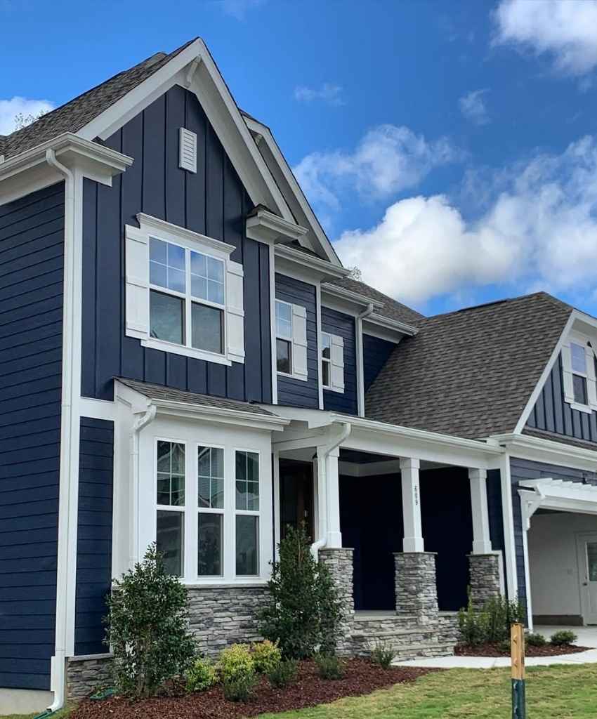 Navy & Stone Accent Exterior