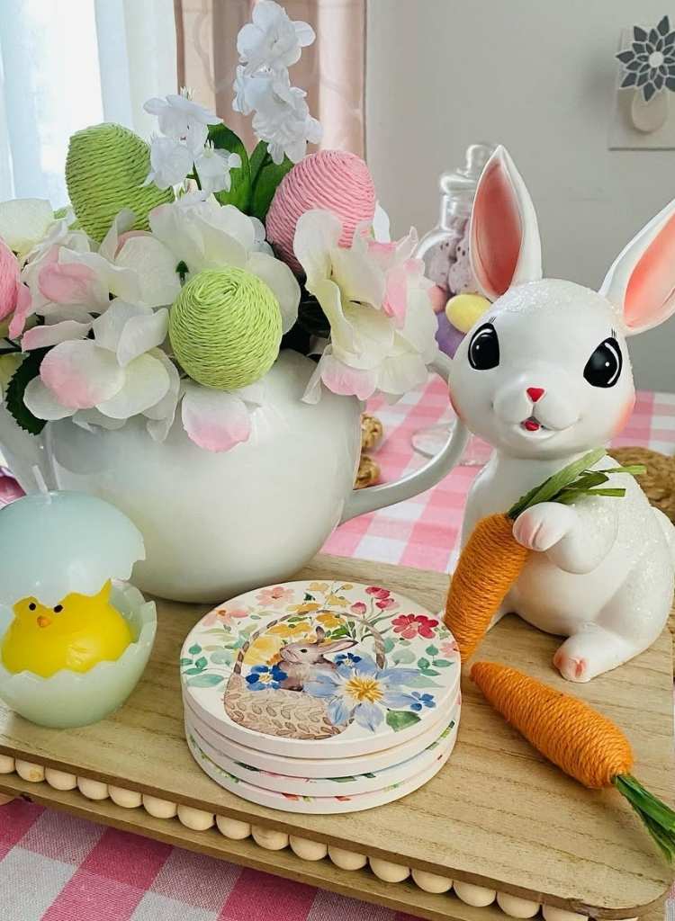 Pastel Yarn Egg Easter Decor