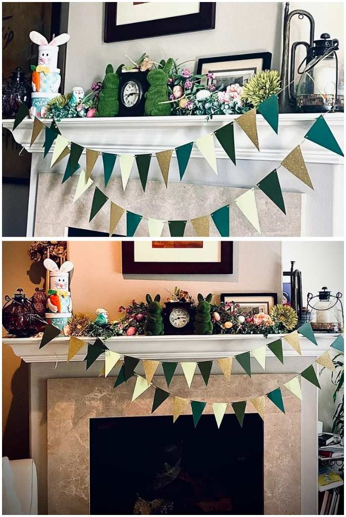 Playful Spring Mantel