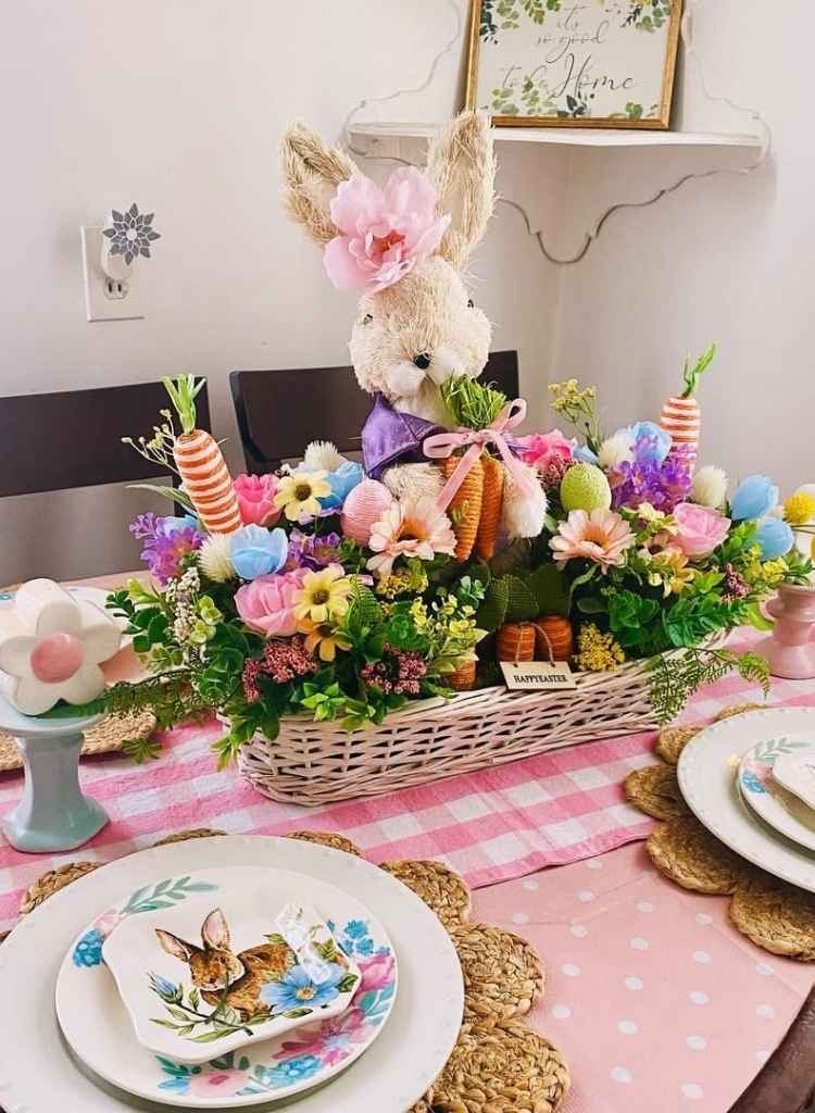 Rustic Bunny Basket Centerpiece